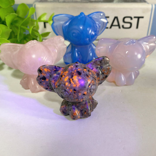 2.0" Mixed Crystal Stitch Carvings Crystal Healing Bulk Wholesale