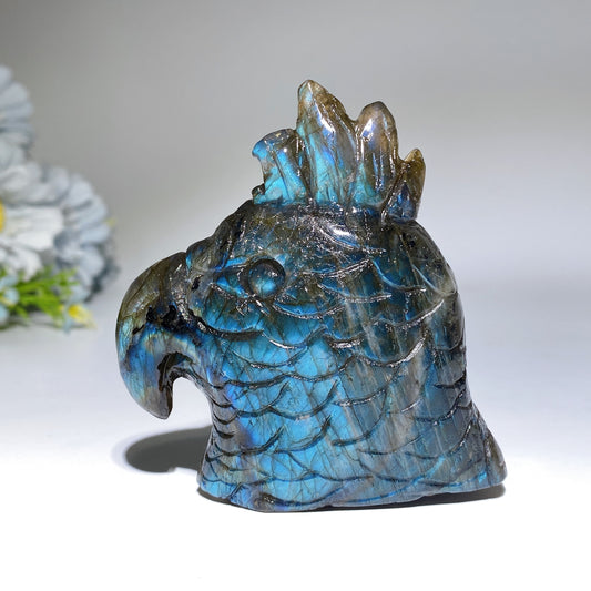 3.3" Labradorite Parrot Head Carving Crystal Healing Bulk Wholesale