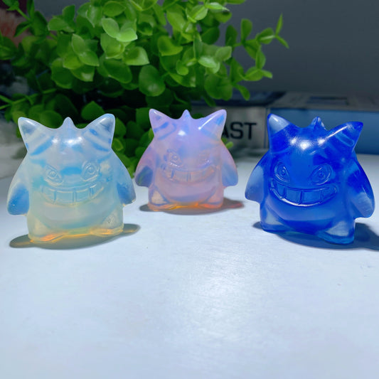 1.8" Mixed Crystal Gengar Carvings Crystal Healing Bulk Wholesale