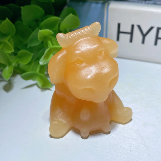 2.0" Mixed Crystal Cow Carvings Crystal Healing Bulk Wholesale