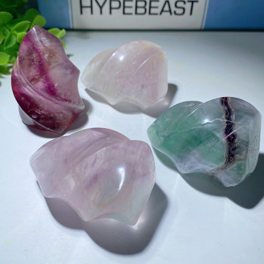 2.35" Fluorite Flame Carvings Crystal Healing Bulk Wholesale
