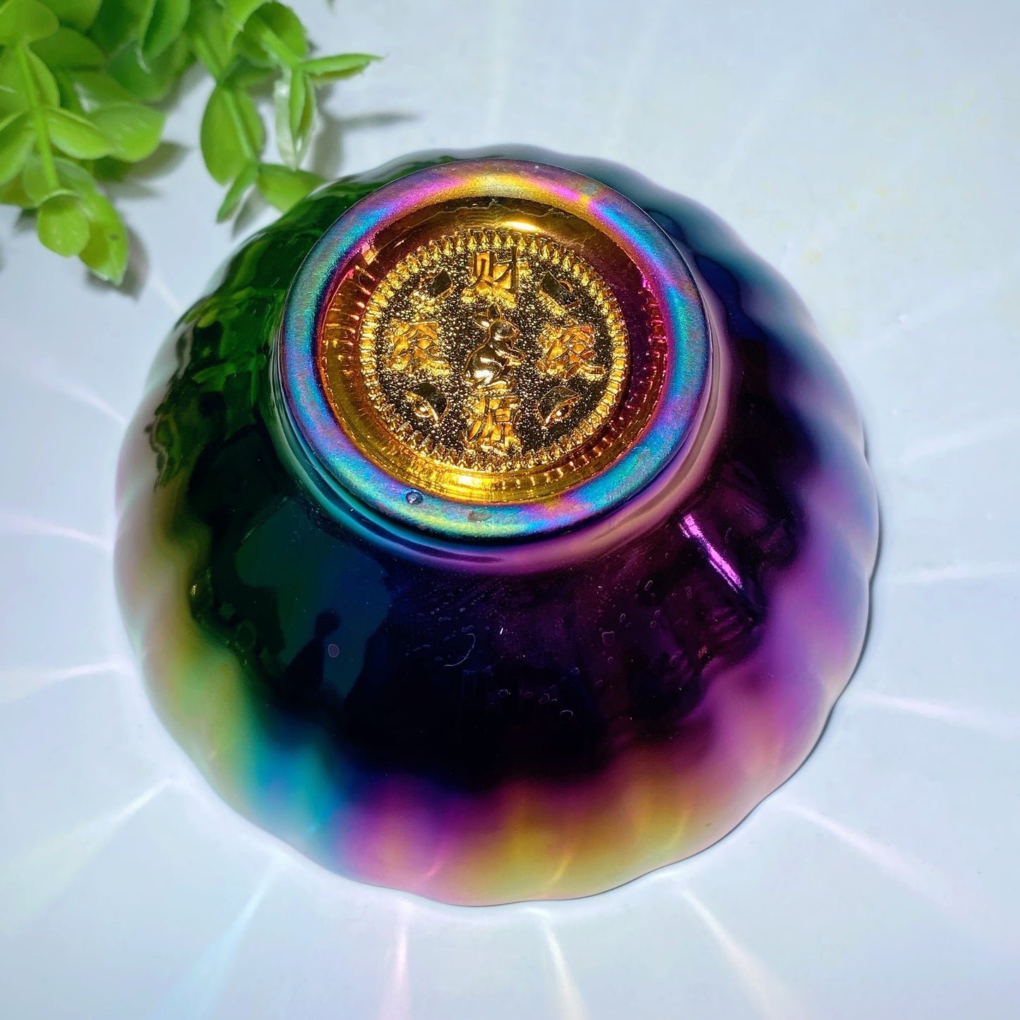 3.7" Aura Dark Rainbow Ceramic Bowl Crystal Healing Bulk Wholesale