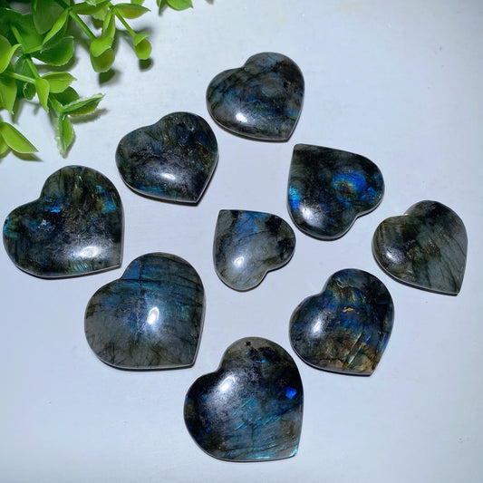 1.0"-1.5" Labradorite Heart Carvings Crystal Healing Bulk Wholesale