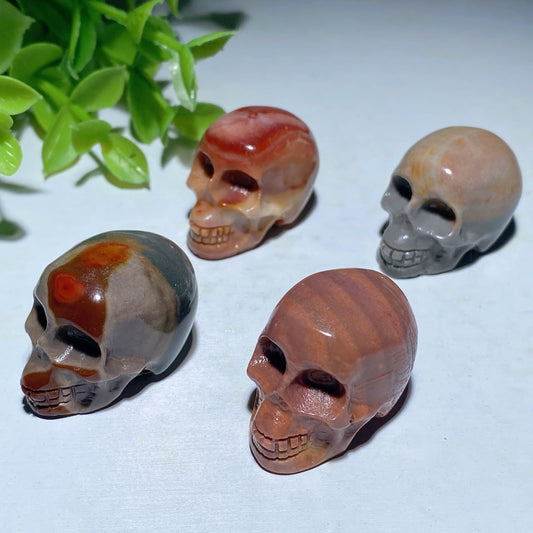 1.15" Mini Polychrome Skull Carvings Crystal Healing Bulk Wholesale
