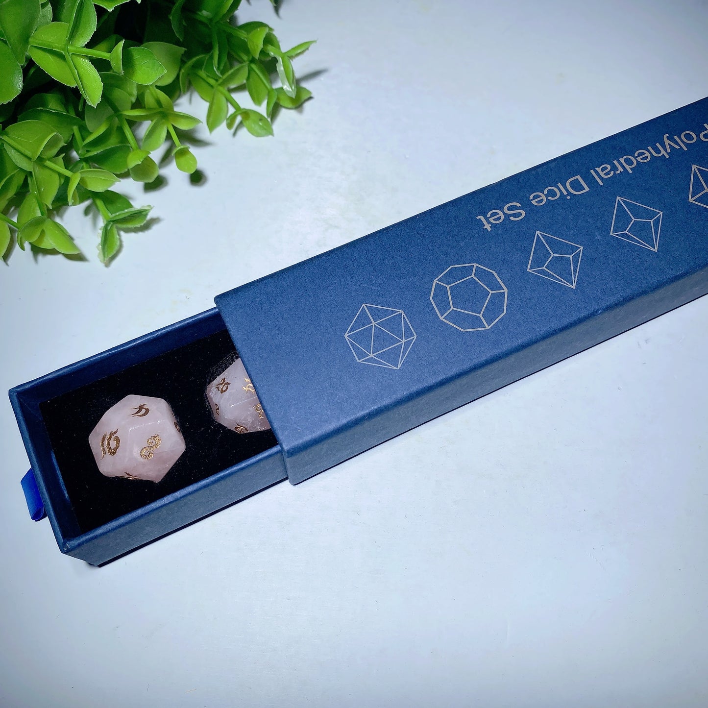 Rose Quartz Polyheadral Dice Set Crystal Healing Bulk Wholesale