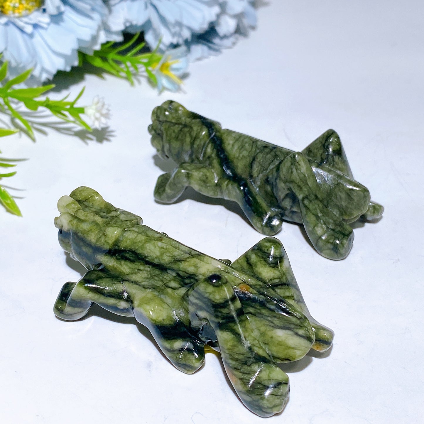 3.0" Serpentine Locust Carving Crystal Healing Bulk Wholesale