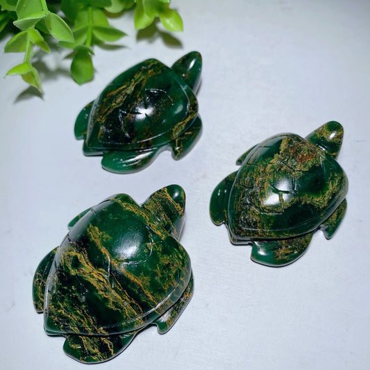 2.1" Emeral Turtle Carvings Crystal Healing Bulk Wholesale