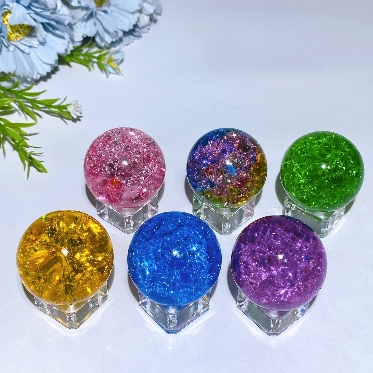 4cm Crack Crystal Glass Sphere Crystal Healing Bulk Wholesale