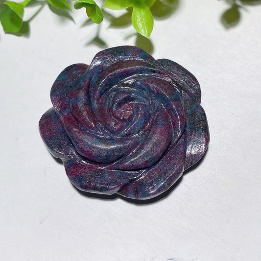2.1" Ruby In Kyanite Flower Carvings Crystal Healing Bulk Wholesale