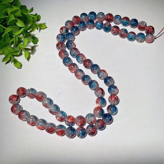 12mm Colorful Crack Crystal Beads Strand Crystal Healing Bulk Wholesale