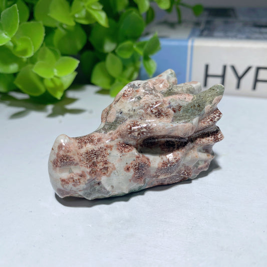 2.0" Mixed Cryrstal Dragon Head Carvings Crystal Healing Bulk Wholesale