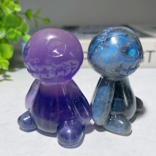 2.1" Labradorite Fluorite Voodoo Doll Carvings Crystal Healing Bulk Wholesale