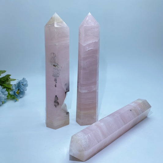 28-35cm Pink Calcite Tower Crystal Healing Bulk Wholesale