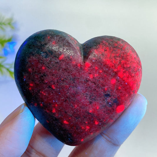 2.2" Ruby In Kyanite Heart Carving Crystal Healing Bulk Wholesale