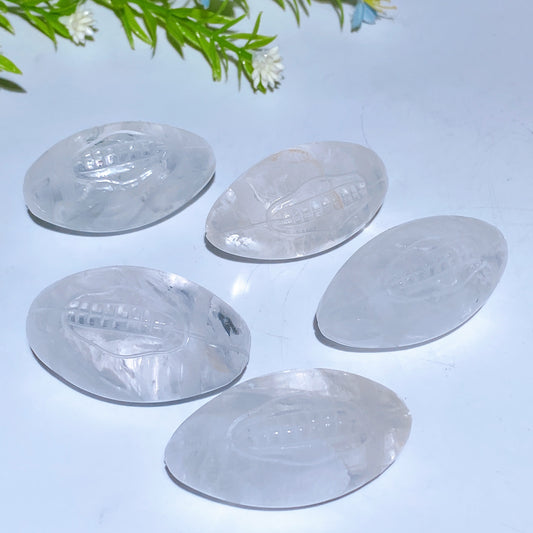 1.8"-2.0" Clear Quartz Rugby Carving Crystal Healing Bulk Wholesale