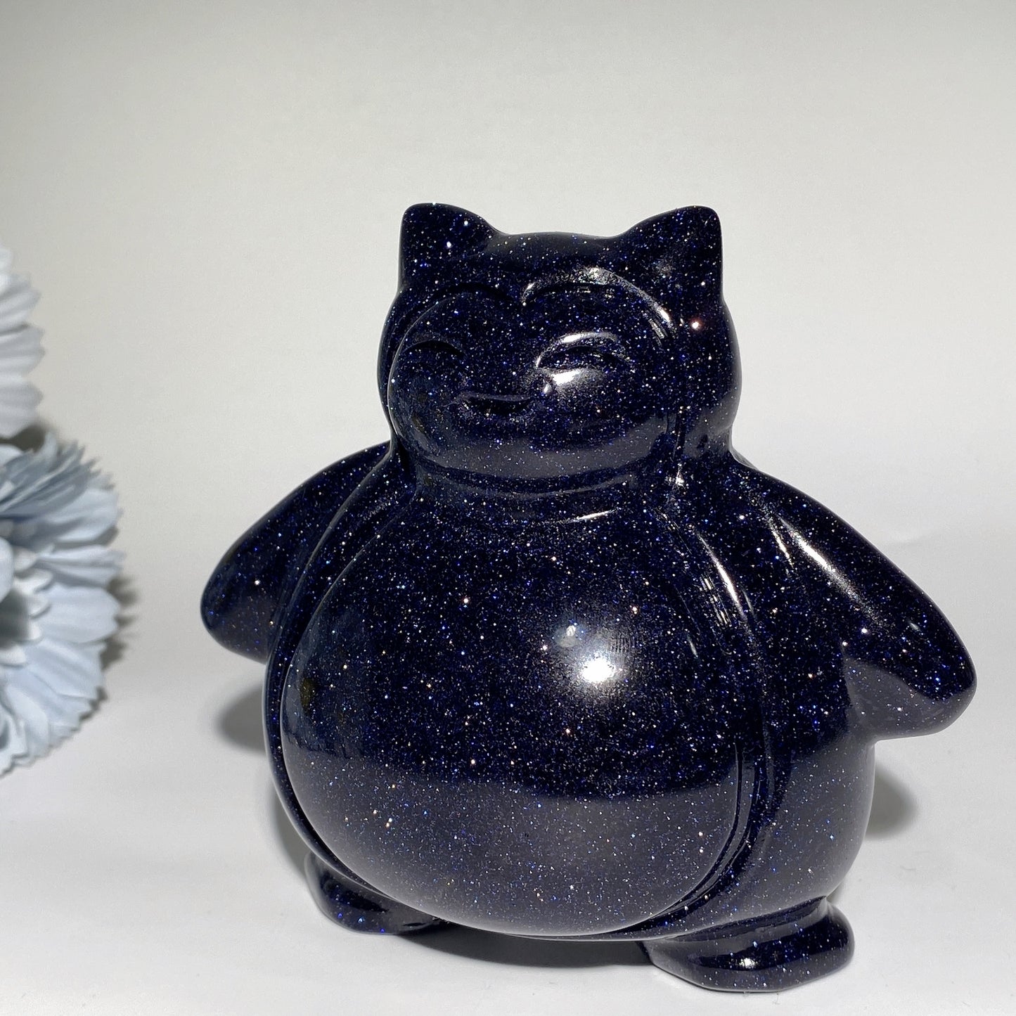 3.8"-4.1" Blue Sandstone Pokemon Series Squirtle Snorlax Carvings Crystal Healing Bulk Wholesale