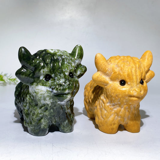 4.2"-4.6" Crystal Cattle Carving Crystal Healing Bulk Wholesale