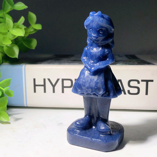 3.45" Blue Aventurine Princess Carvings Crystal Healing Bulk Wholesale