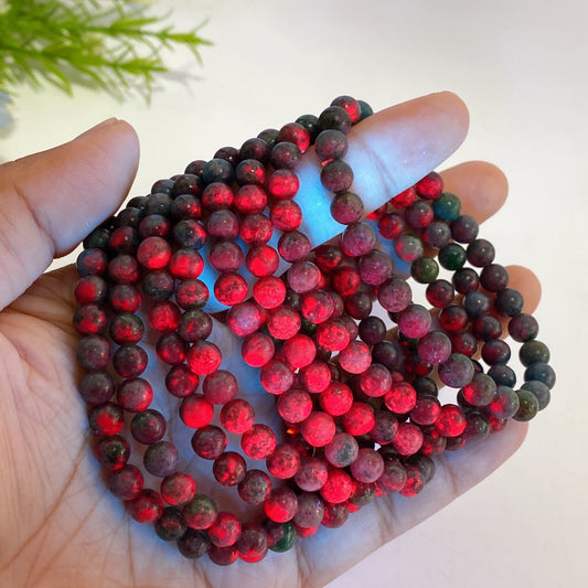 6mm Ruby In Kyanite UV Reactive Bracelet Crystal Healing Bulk Wholesale