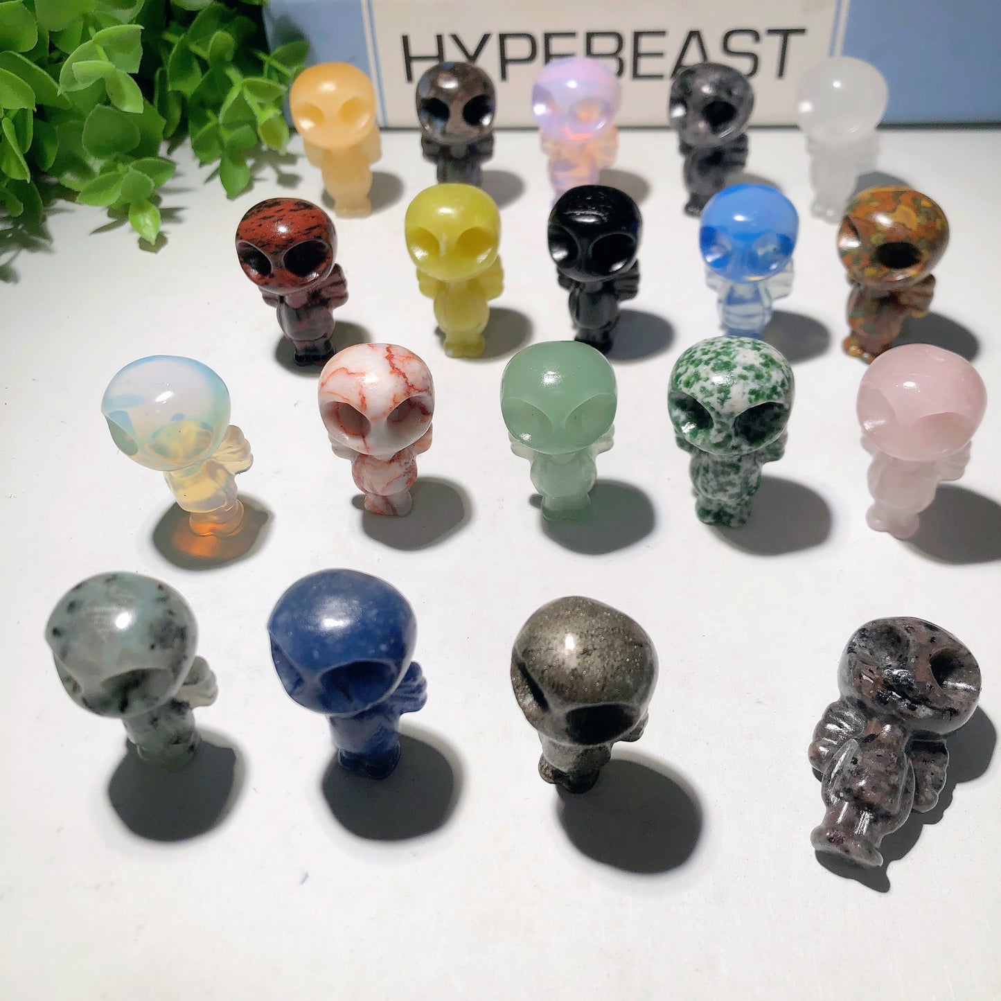 1.5" Mixed Crystal Jack Skellington Carvings Crystal Healing Bulk Wholesale