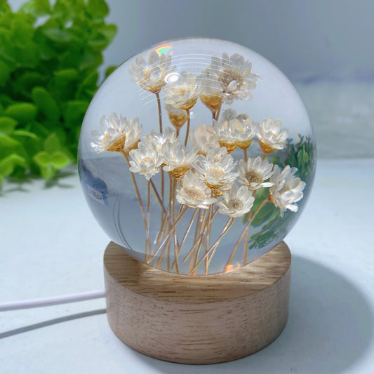 Resin Flower Sphere with Lamp Stand Crystal Healing Bulk Wholesale