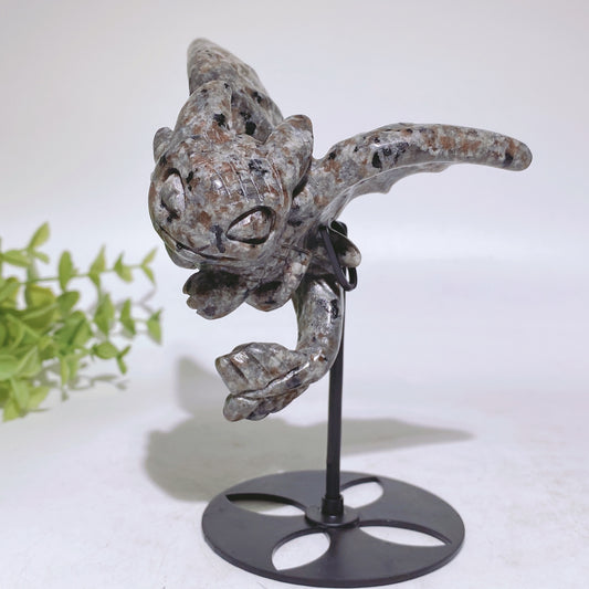 UV Reactive Yooperlite Toothless Carving with Stand Crystal Healing Bulk Wholesale