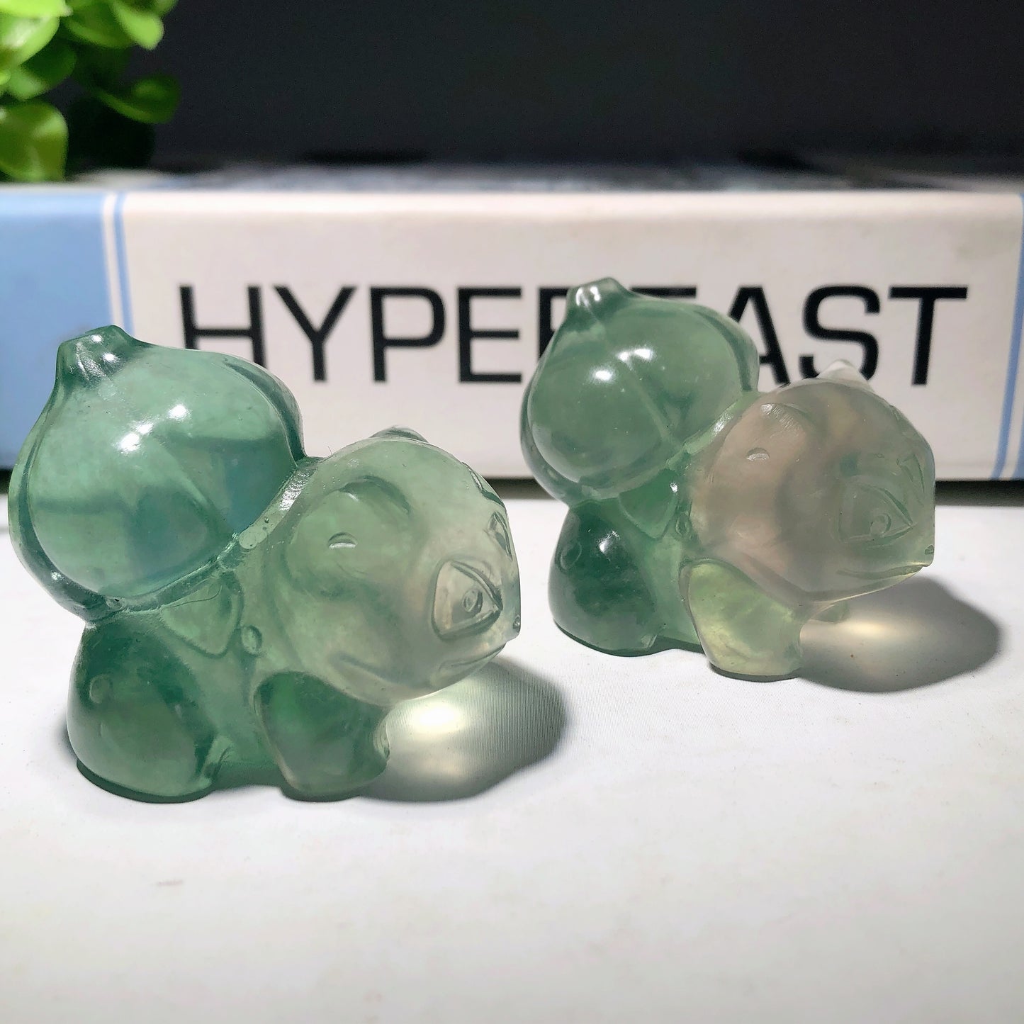 1.9" Green Fluorite Bulbasaur Carvings Crystal Healing Bulk Wholesale
