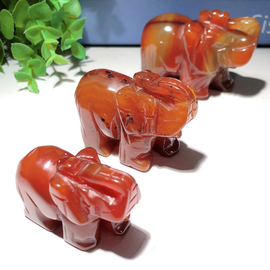 2.0"-2.8" Carnelian Elephant Carvings Crystal Healing Bulk Wholesale