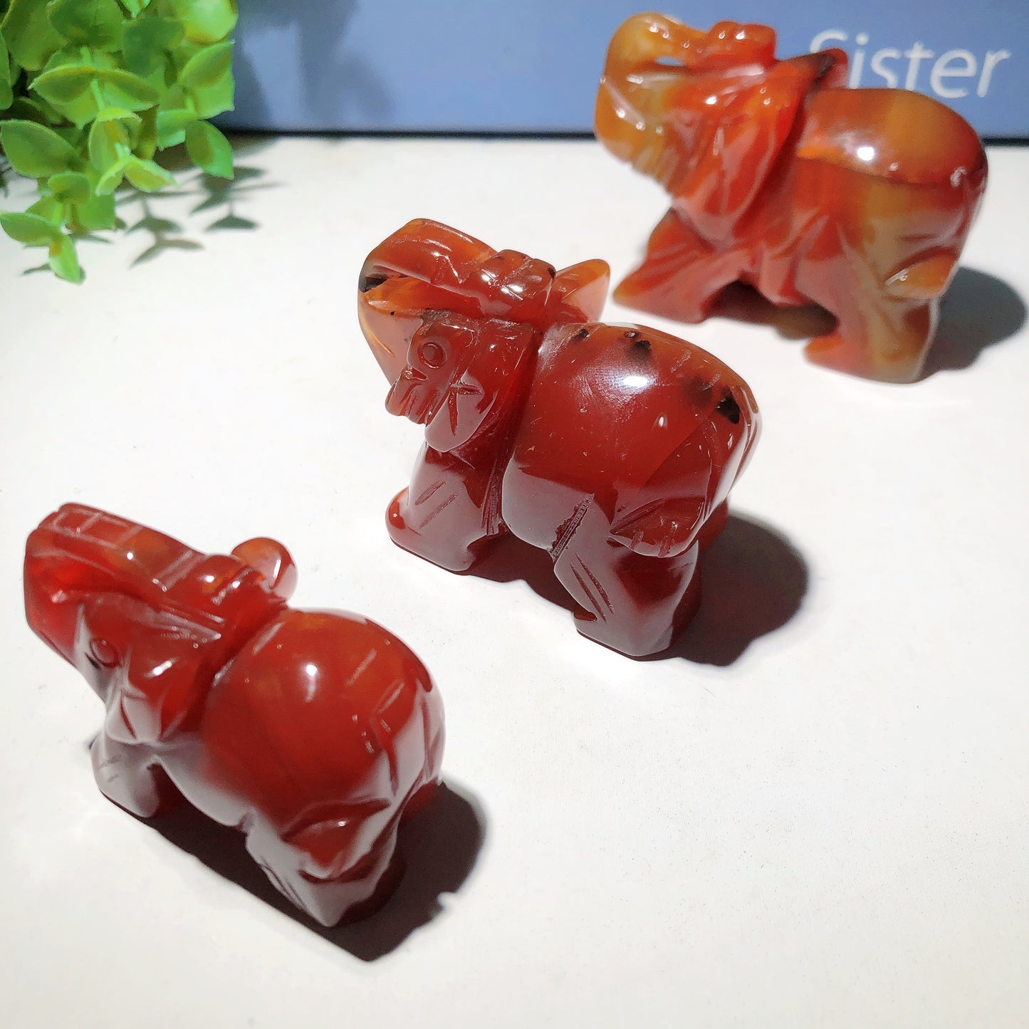 2.0"-2.8" Carnelian Elephant Carvings Crystal Healing Bulk Wholesale