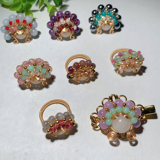 Mixed Crystal Opera Element Rings Hairpin Crystal Healing Bulk Wholesale