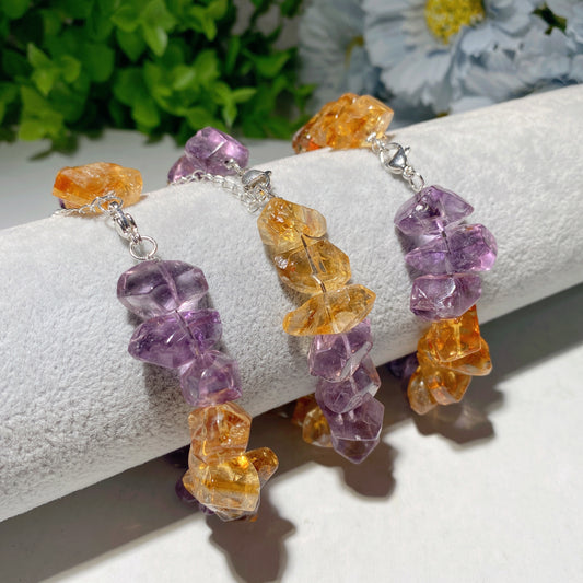 Amethyst Citrine Chips Bracelet Crystal Healing Bulk Wholesale