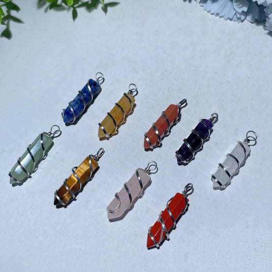 1.0" Mixed Crystaal Point Pendant Crystal Healing Bulk Wholesale