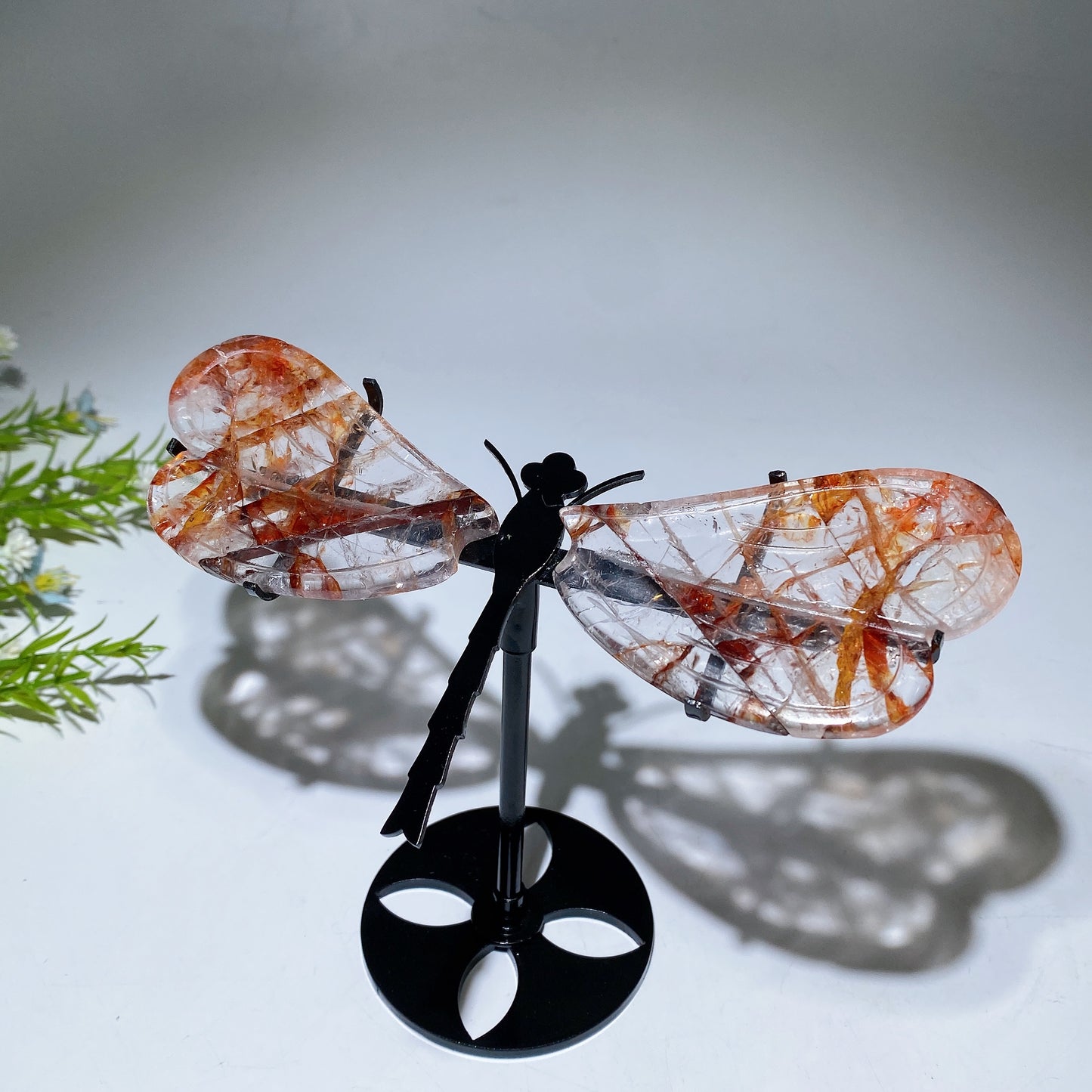 Fire Quartz Dragonfly Wings with Stand Crystal Healing Bulk Wholesale