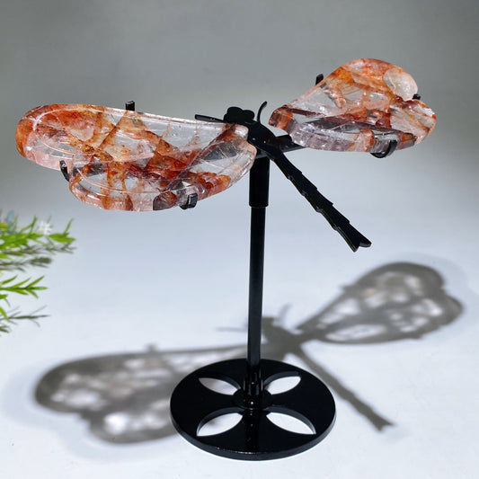 Fire Quartz Dragonfly Wings with Stand Crystal Healing Bulk Wholesale