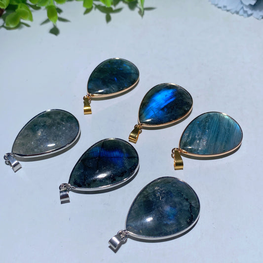 1.5" Labradorite Water Drop Shape Pendant Crystal Healing Bulk Wholesale