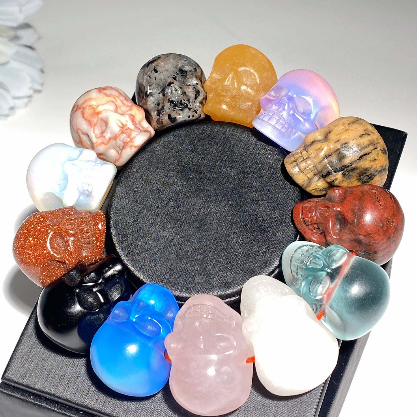 Mixed Crystal Mini Skulls Bracelet Crystal Healing Bulk Wholesale