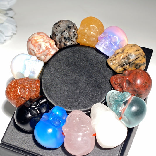 Mixed Crystal Mini Skulls Bracelet Crystal Healing Bulk Wholesale