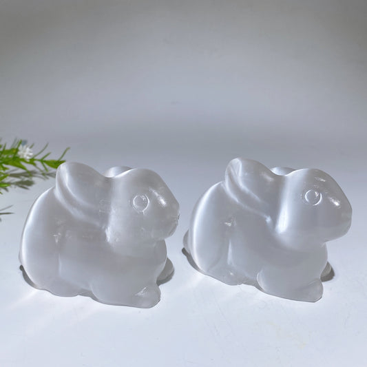 3.0" Selenite Rabbit Carving Crystal Healing Bulk Wholesale