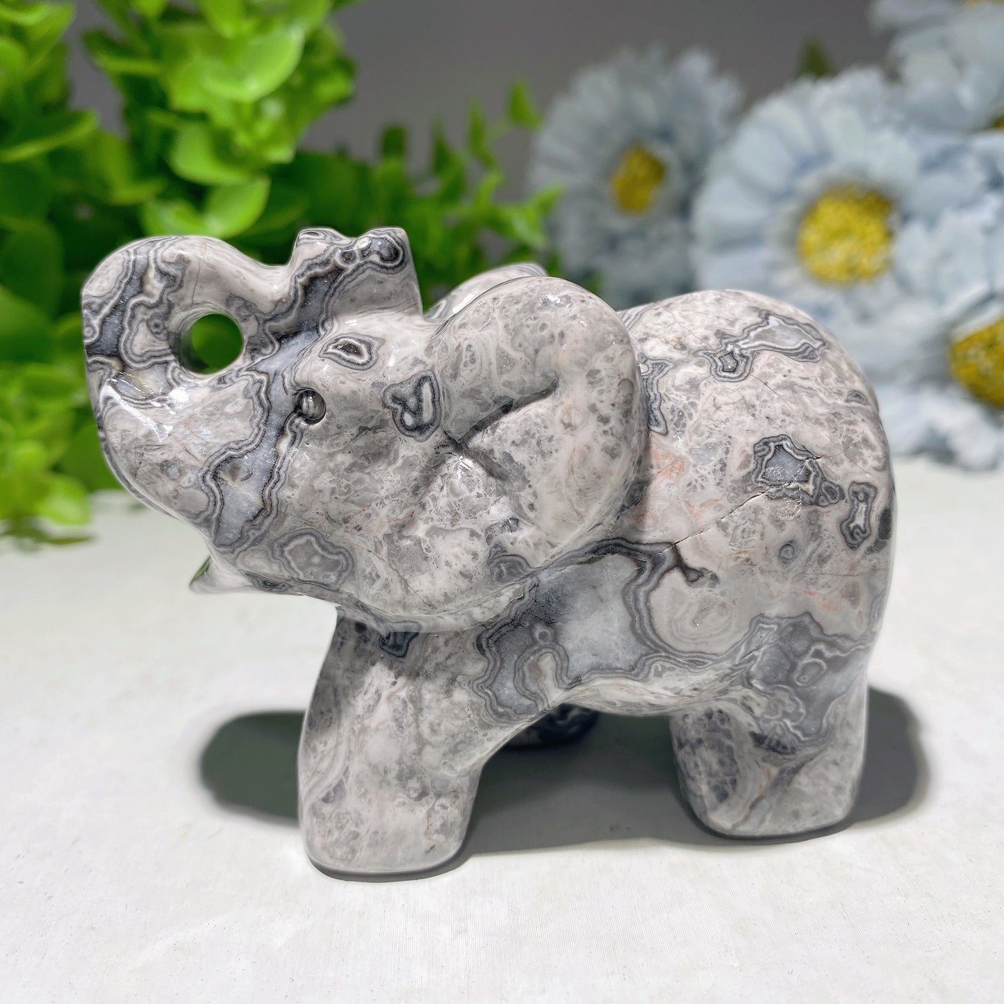 3.1" Mixed Crystal Elephant Carvings Crystal Healing Bulk Wholesale