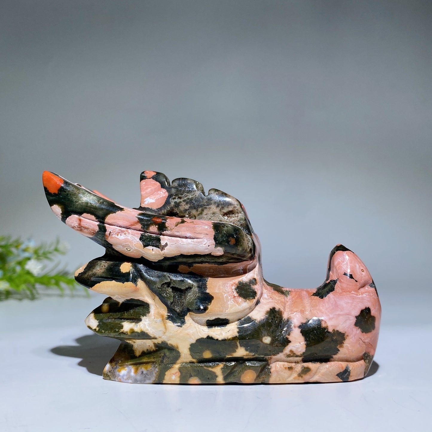 4.1" Unique Ocean Jasper Dragon Head Carving Crystal Healing Bulk Wholesale