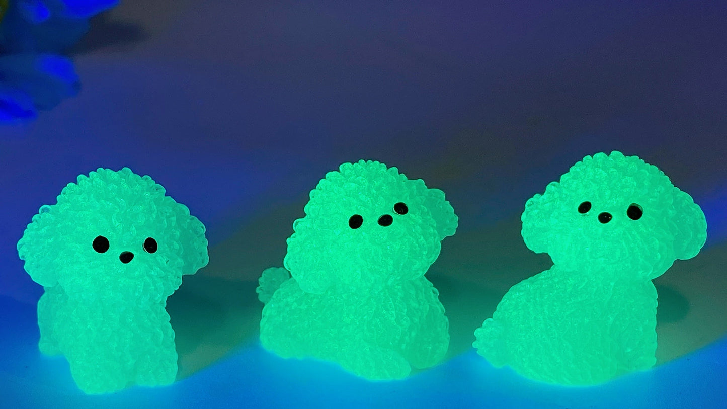 1.1" Mini Luminous Teddy Dog Carvings Crystal Healing Bulk Wholesale