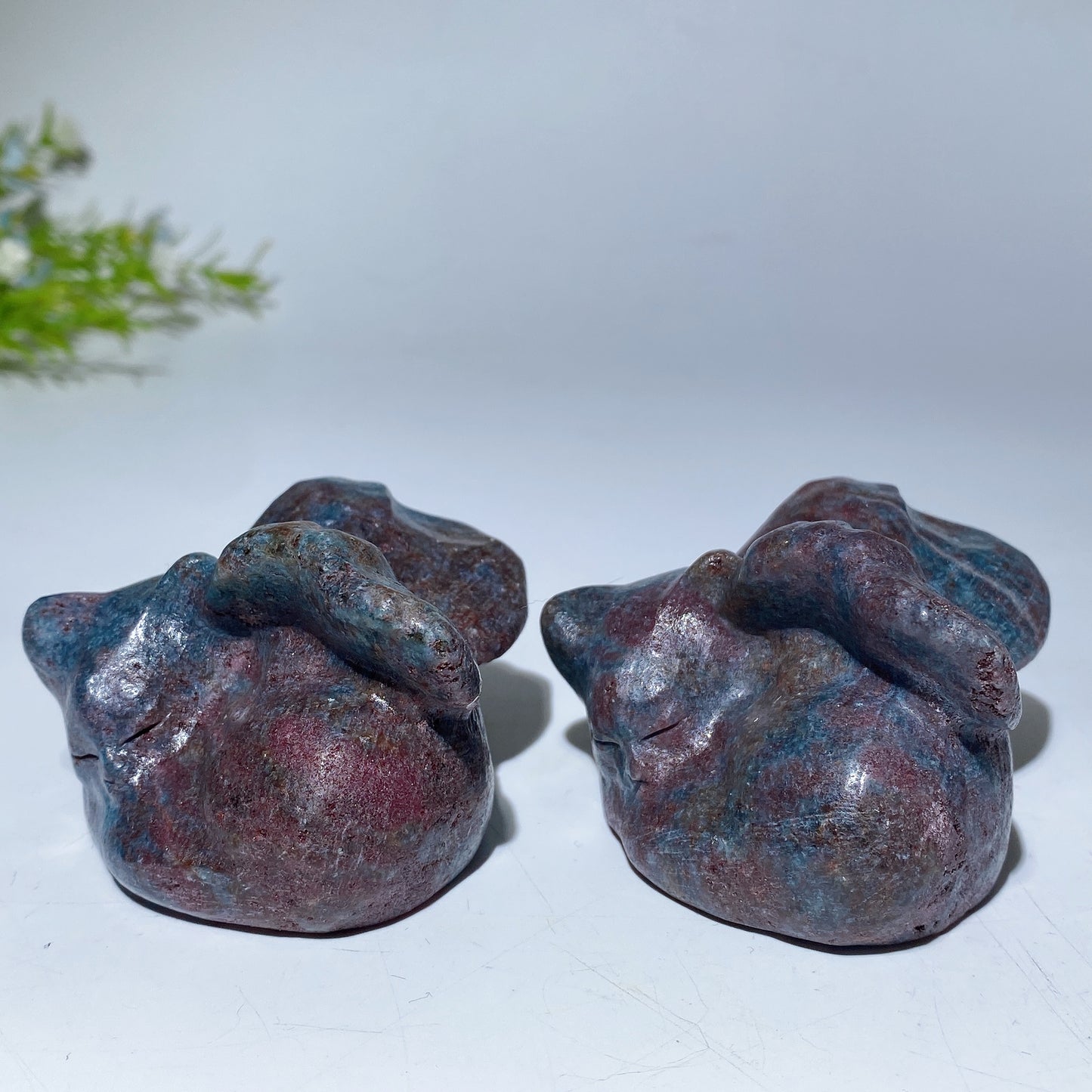 2.3" UV Reactive Ruby In Kyanite Cat with Wings Carving Crystal Healing Bulk Wholesale