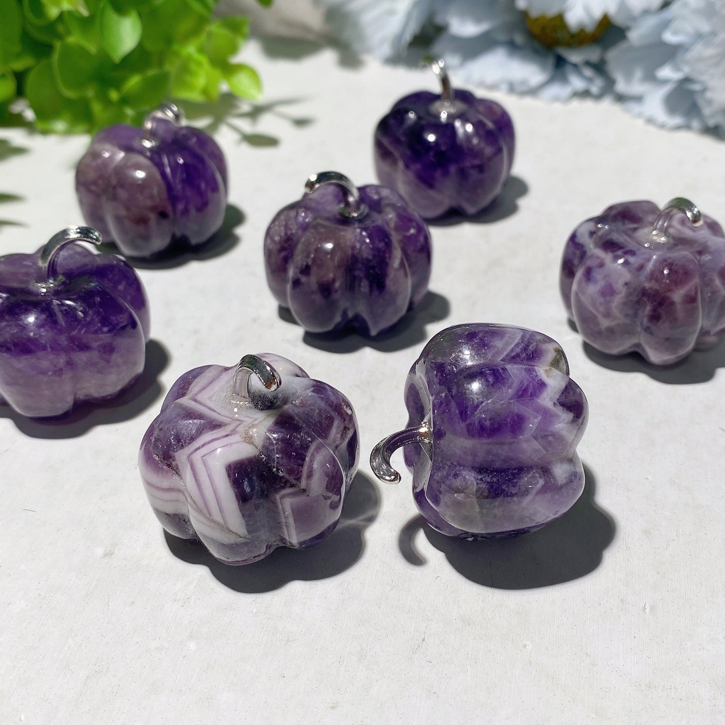 1.15" Dream Amethyst Pumpkin Carvings Crystal Healing Bulk Wholesale
