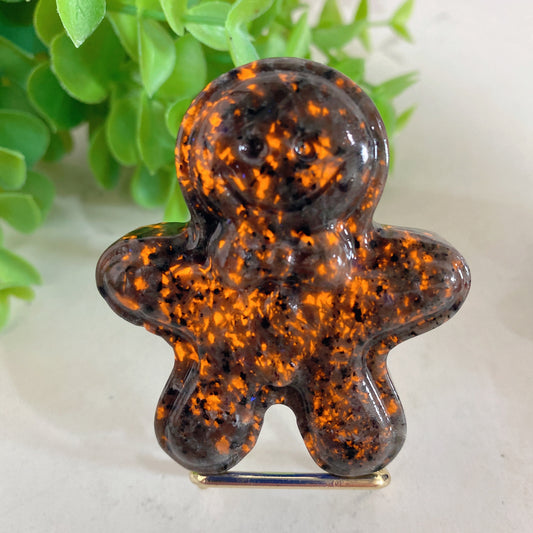 2.35" Mixed Crystal The Gingerbread Man Carvings Crystal Healing Bulk Wholesale