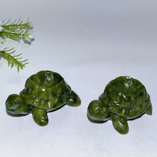 4.0" Serpentine Turtle Bowl Carving Crystal Healing Bulk Wholesale