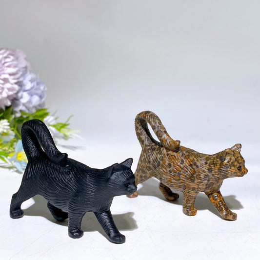 2.7" Crystal Cat Carving Crystal Healing Bulk Wholesale