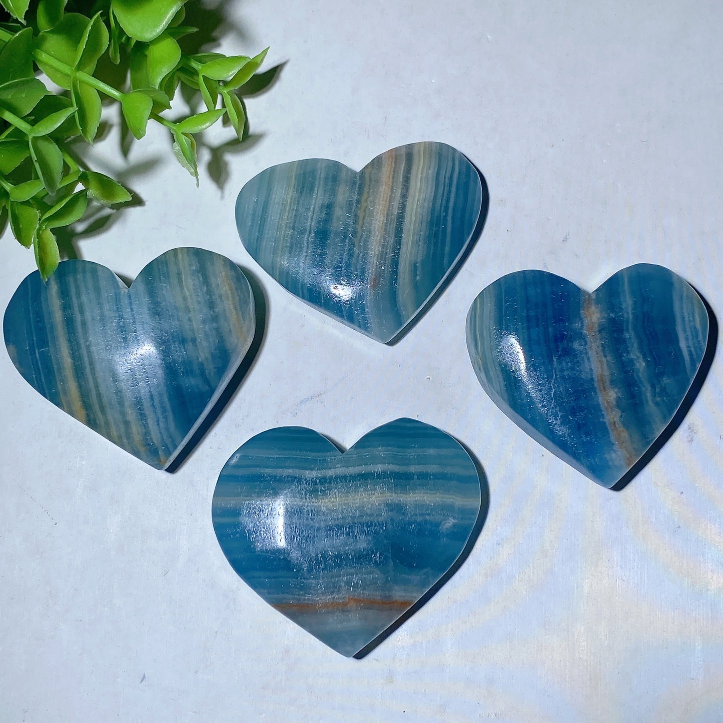 2.1"-2.5" Blue Onyx Heart Carvings Crystal Healing Bulk Wholesale