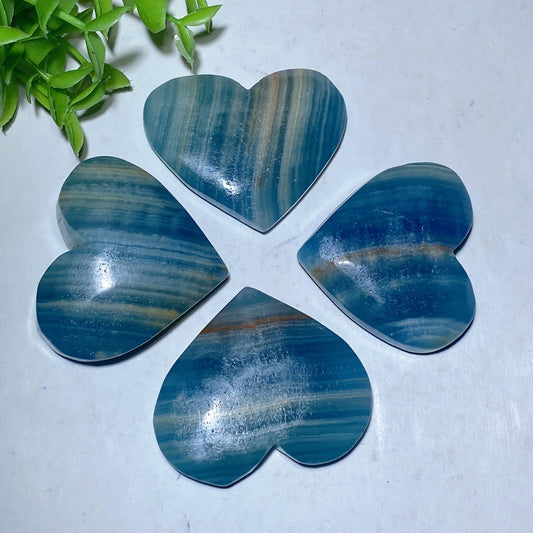 2.1"-2.5" Blue Onyx Heart Carvings Crystal Healing Bulk Wholesale