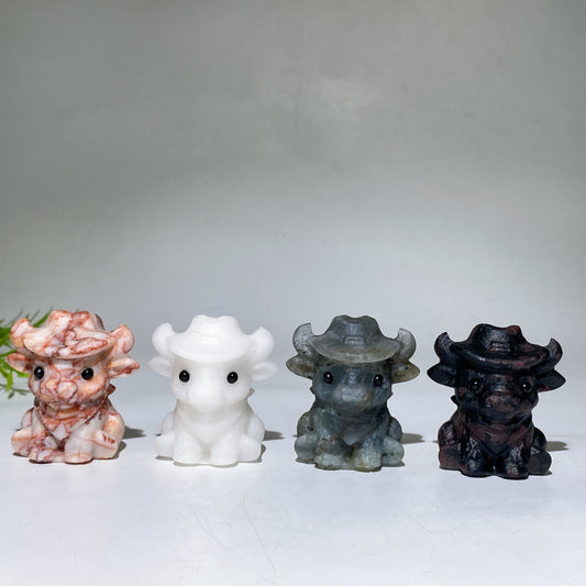 2.0" Highland Cow Carving Crystal Healing Bulk Wholesale