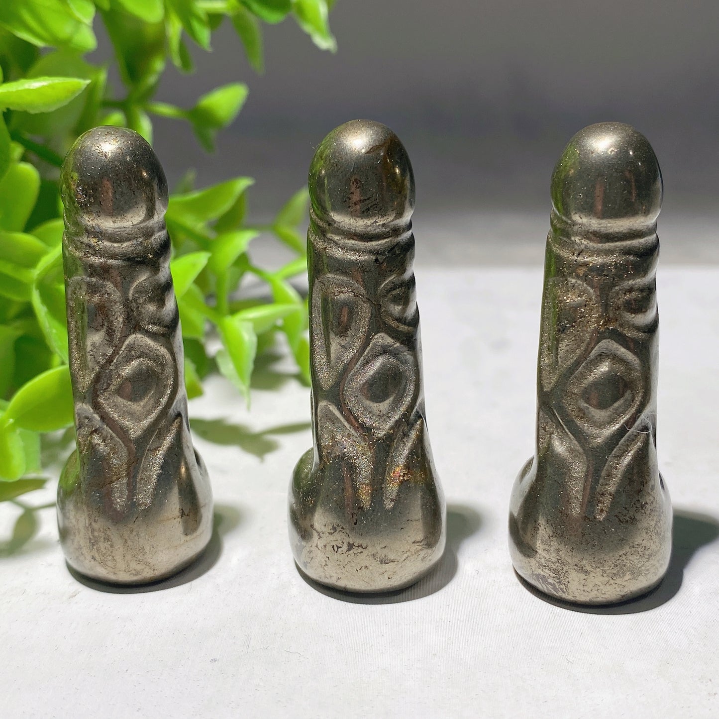 1.95" Pyrite Ding Ding Carvings Crystal Healing Bulk Wholesale